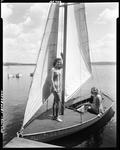 Two Young Women Getting Ready To Go Sailing On Damariscotta Lake In Jefferson by French George