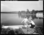 Young Couple Returning From Boating At Rangeley by French George