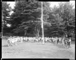 Girls Saluting The Flag At Camp Wawanock In Jefferson by French George