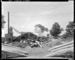 Saw Mill Yard In Alfred Piled With New Cut Lumber, 1947