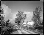 Gravel Road Past Farm House And Barn In Baldwin, Distant Mountain Views by George French