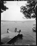 Three Girls Enjoying A Day At The Lake In Jefferson, Two In A Canoe by George French