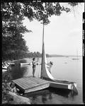 Two Young Girls Rigging Up To Go Sailing On Damariscotta Lake In Jefferson by George French