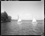 Two Small Sailboats Under Way On Damariscotta Lake In Jefferson by George French