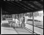 Lodge At Middle Dam, People Playing Ping Pong On The Porch by George French