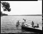 Young People Swimming And Canoeing At A Lake In Naples by George French