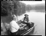 Two Men In Boat Showing Of Nice Stringer Of Fish In Parsonsfield by George French