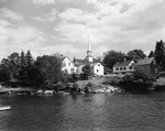 Church Steeple And Roof Projecting From Cluster Of Houses At Head Of A Cove In East Boothbay by George French