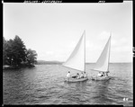 Two Small Sailboats With Four People Each On Damariscotta Lake In Jefferson by George French