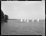 Five Small Sailboats On Damariscotta Lake In Jefferson by George French