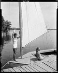 Two Young Women Getting Ready To Go Sailing In Jefferson by George French