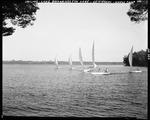 Half A Dozen Small Sailboats On Damariscotta Lake At Camp Wavus In Jefferson by George French