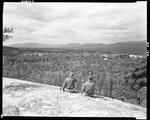 Two Men Sitting On A Hillside (Jockey Cap) With View Of Mountains Near Fryeburg by George French