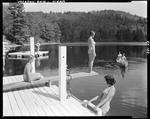 Teenaged Girls Diving And Swimming At A Lake In Hiram by George French