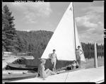Teenaged Girls Getting Ready To Go Sailing On A Lake In Hiram by George French