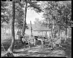People Enjoying A Lazy Day At Camp On Shin Pond by George French