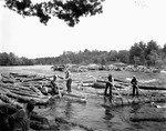 River Drivers Clearing A Log Jam In Limington by George French