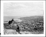 People Climbing Mountain In Camden, Harbor In Background "Mount Battie" by George French