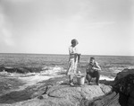 People Fishing From The Rocks At Pemaquid by George French