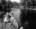 A Couple Getting Out Of A Canoe by George French