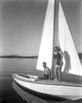 Couple In A Small Sailboat At Rangeley by George French