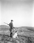 Hunter And His Dog On A Hill, Nice View Of Mountains Near Limerick by George French