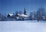 Snow Covered Field With Large Church In Background In Bloomfield, New Jersey by George French