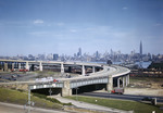 New York City Skyline From Jersey City, New Jersey. Busy Interchange In Foreground by George French