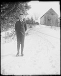 Portrait Of A Young Boy (John Lake) Standing In The Snow by George French