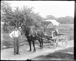 Man Standing With Horse And Buggy by George French