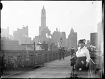 Woman Standing On The Walking Path Of The Brooklyn Bridge, Manhattan Side by George French