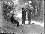 Three Men, On A Rural Road, Drinking From A Jug by George French