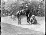 Three Elderly Men Playing Horse Shoes by George French