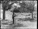 Man In A Field Sharpening A Scythe by George French
