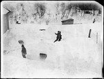 Rural Scene Of Young Children Playing In The Snow by George French
