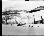 Rural Winter Scene Of A Snow Covered Valley With Horse Drawn Cart And Dog by George French