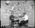 George French And Friend In Dorm Room At Bates College by George French