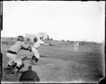 Batter Bunting A Pitch During A Baseball Game by George French