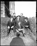 George French With Five Other Young Men Outside A Campus Building, Bates College by George French