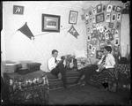 Two Young Men Playing Musical Instruments In Their Dorm Room, Bates College by George French