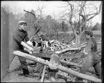 George French And Another Young Man Sawing A Log by George French