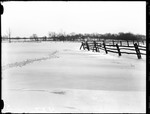Winter Scene Of Snow Covered Field & Split Rail Fence by George French