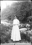 Full Length Portrait Of A Woman (Margaret) Standing By A Stream by George French