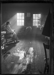Man Sitting In A Rocking Chair, Sunlight Streaming In Through Windows 'out Of Work' by George French
