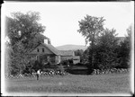 George French Photographing The Back Of The French Homestead, Ma French Leaning Out Of Window by George French