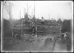 Men Building A Log Cabin, Dover, Ma by George French