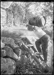 Man Carrying A Barrel Of Cider Up A Set Of Steps by George French