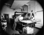 Three Men At Large Printing Press, Nessler's Printing Press Operation, New Jersey by George French