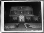 Night Scene Of Suburban House Decorated For Christmas, New Jersey by George French