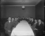 Group Of Men Seated At A Long Table (At A College) Nj by George French
